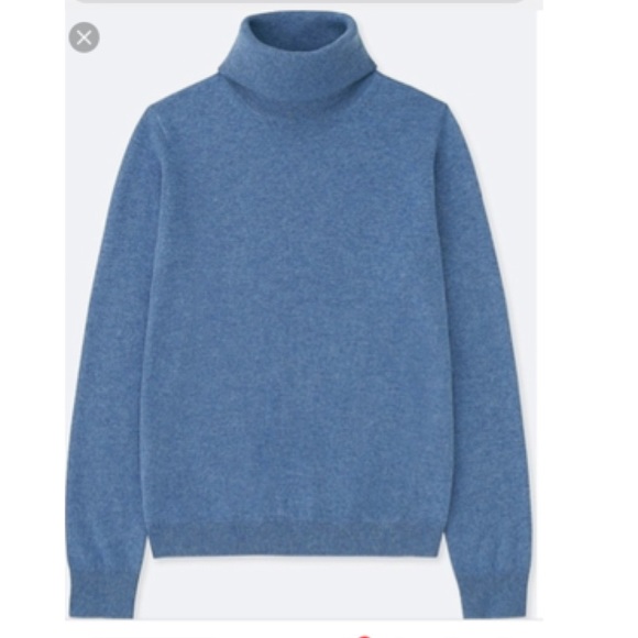 uniqlo women cashmere turtleneck sweater blue - Picture 2 of 8